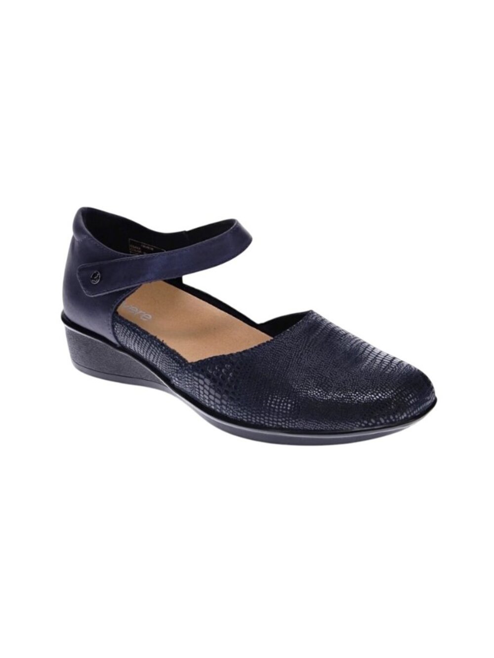 Revere Osaka Navy Lizard Leather Mary Jane Shoes Size 10M Supportive Comfort